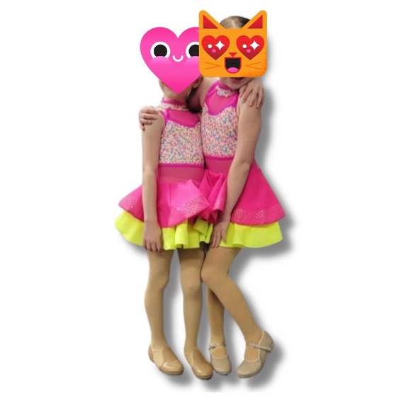 Weissman Costume “Oh me Oh my Oh you!” Child small. Pink and yellow with sequins - Picture 2 of 16